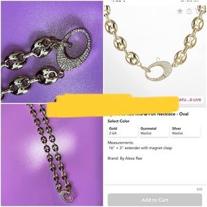 Melania Clara "Mix & Fun" oval pave clasp necklace-gold